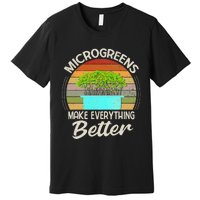 Microgreens Vegan Funny Microgreen Farmer Gardening Premium T-Shirt