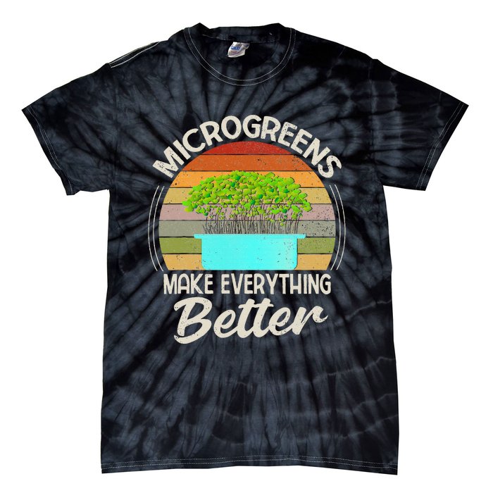 Microgreens Vegan Funny Microgreen Farmer Gardening Tie-Dye T-Shirt