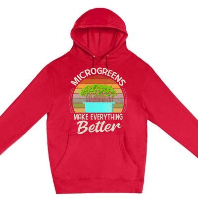 Microgreens Vegan Funny Microgreen Farmer Gardening Premium Pullover Hoodie