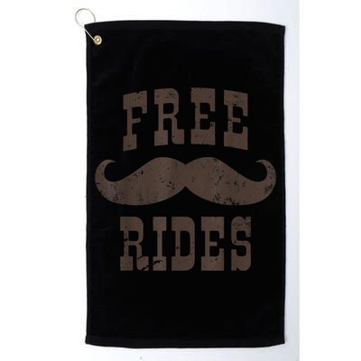 Mens Vintage Free Mustache Rides Funny Golf Towel