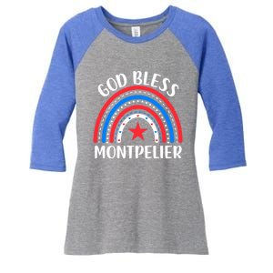 Montpelier Vermoncool Gift I Love Montpelier Usa Gift Women's Tri-Blend 3/4-Sleeve Raglan Shirt