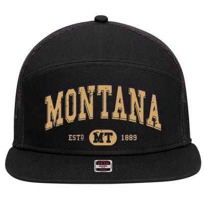 Montana Varsitystyle Graphic 7 Panel Mesh Trucker Snapback Hat