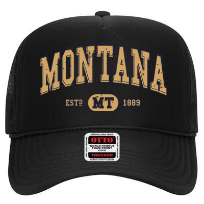 Montana Varsitystyle Graphic High Crown Mesh Back Trucker Hat