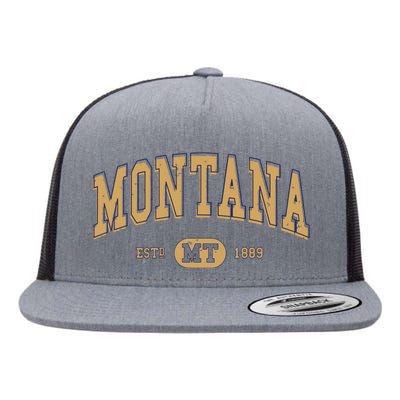 Montana Varsitystyle Graphic Flat Bill Trucker Hat