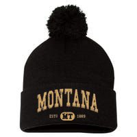 Montana Varsitystyle Graphic Pom Pom 12in Knit Beanie