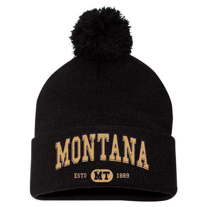 Montana Varsitystyle Graphic Pom Pom 12in Knit Beanie