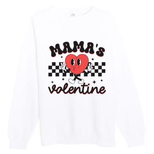 Mamas Valentine Groovy Premium Crewneck Sweatshirt