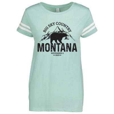 Montana Vintage Grizzly Bear Camping Hiking Souvenir Gift Enza Ladies Jersey Football T-Shirt