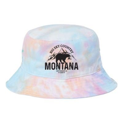 Montana Vintage Grizzly Bear Camping Hiking Souvenir Gift Tie Dye Newport Bucket Hat