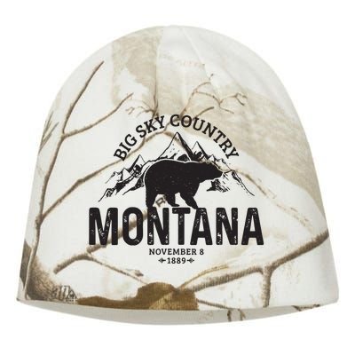 Montana Vintage Grizzly Bear Camping Hiking Souvenir Gift Kati - Camo Knit Beanie