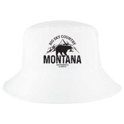 Montana Vintage Grizzly Bear Camping Hiking Souvenir Gift Cool Comfort Performance Bucket Hat