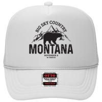 Montana Vintage Grizzly Bear Camping Hiking Souvenir Gift High Crown Mesh Back Trucker Hat