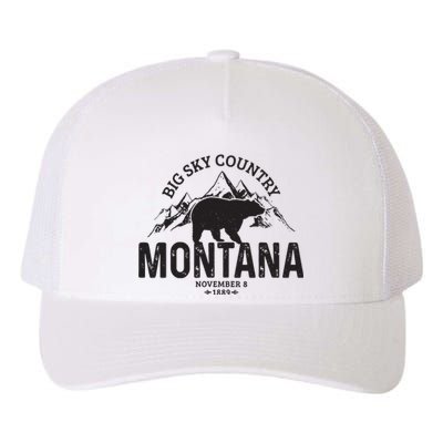 Montana Vintage Grizzly Bear Camping Hiking Souvenir Gift Yupoong Adult 5-Panel Trucker Hat