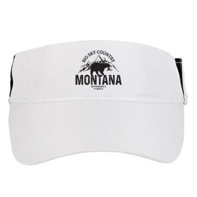 Montana Vintage Grizzly Bear Camping Hiking Souvenir Gift Adult Drive Performance Visor