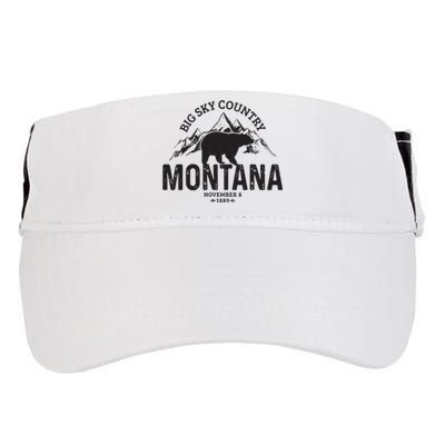 Montana Vintage Grizzly Bear Camping Hiking Souvenir Gift Adult Drive Performance Visor