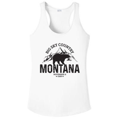 Montana Vintage Grizzly Bear Camping Hiking Souvenir Gift Ladies PosiCharge Competitor Racerback Tank