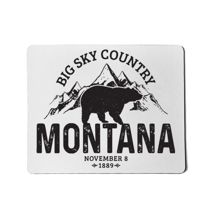 Montana Vintage Grizzly Bear Camping Hiking Souvenir Gift Mousepad