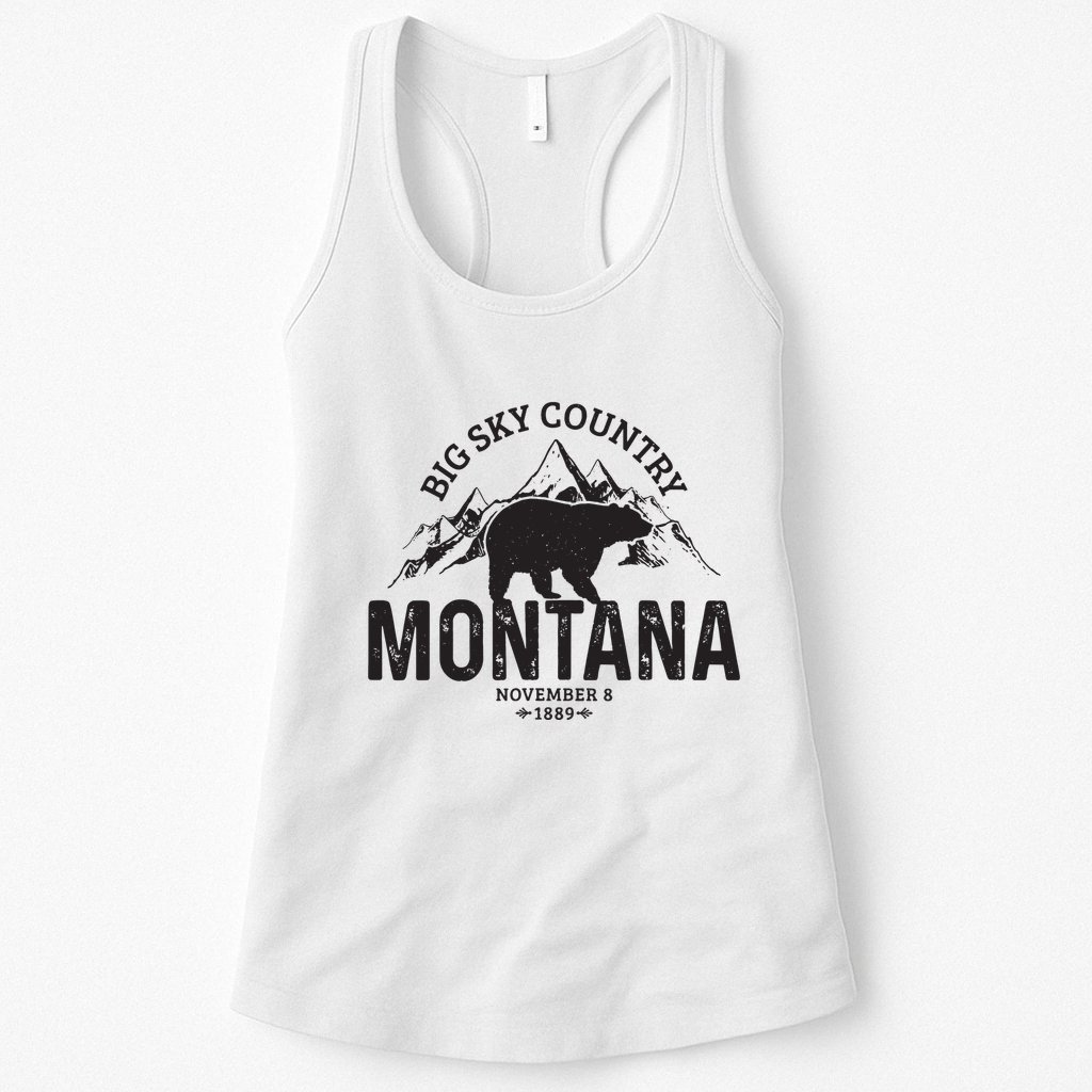 Montana Vintage Grizzly Bear Camping Hiking Souvenir Gift Womens Tank Top