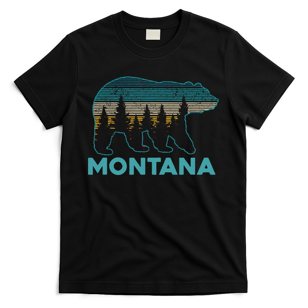 Montana Vintage Grizzly Bear Nature Hiking Souvenir Gift T-Shirt