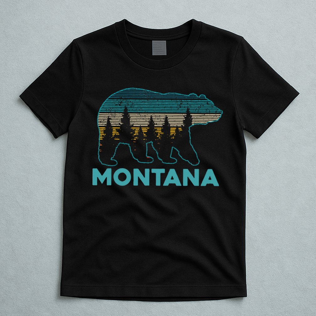 Montana Vintage Grizzly Bear Nature Hiking Souvenir Gift T-Shirt