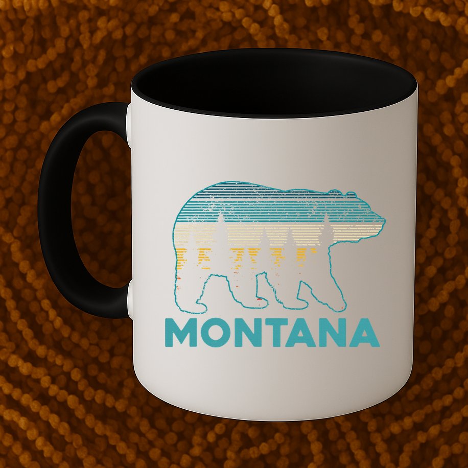 Montana Vintage Grizzly Bear Nature Hiking Souvenir Gift Mug