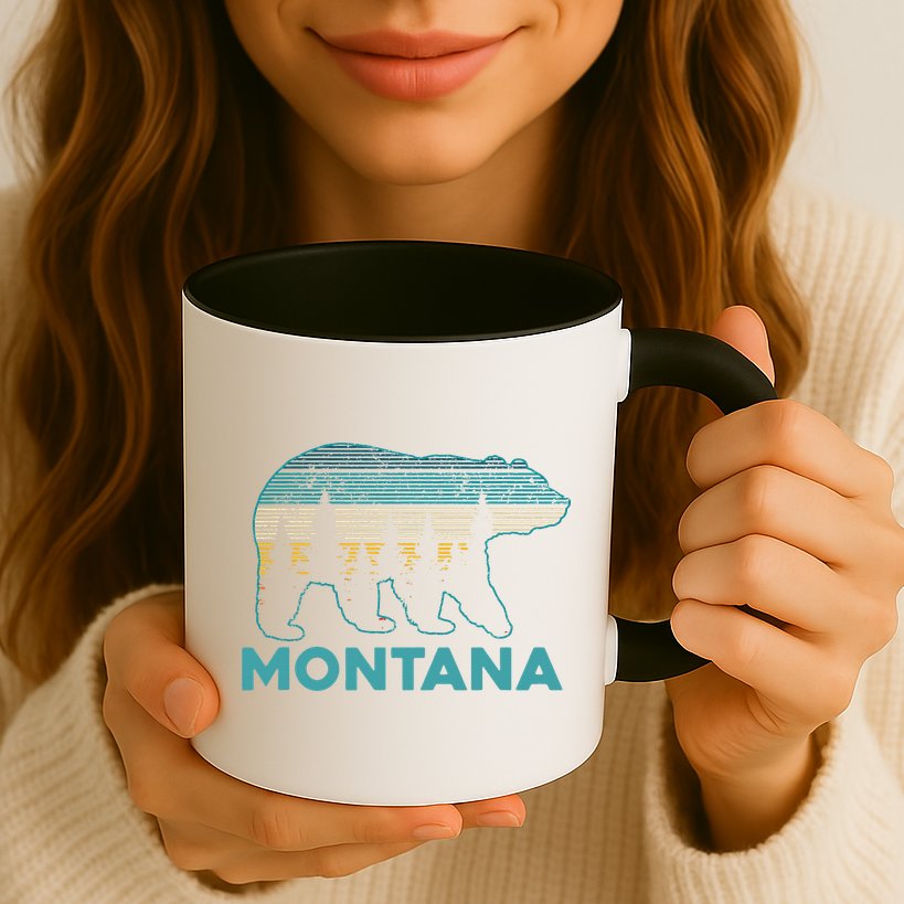 Montana Vintage Grizzly Bear Nature Hiking Souvenir Gift Mug