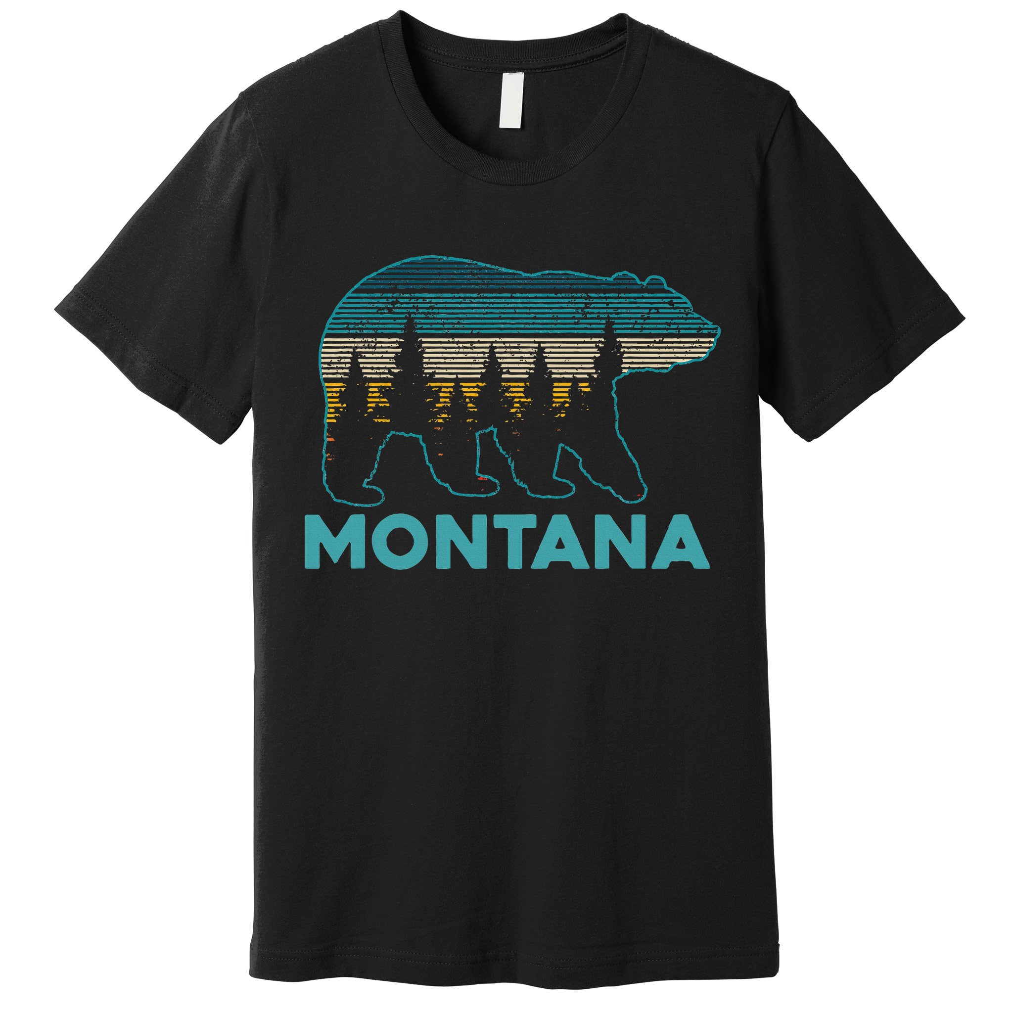 Montana Vintage Grizzly Bear Nature Hiking Souvenir Gift Premium T-Shirt