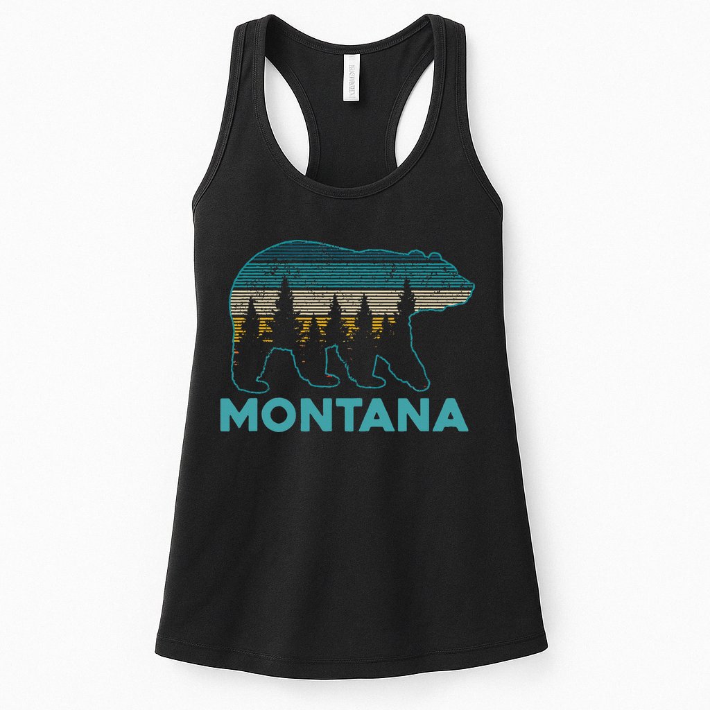 Montana Vintage Grizzly Bear Nature Hiking Souvenir Gift Womens Tank Top