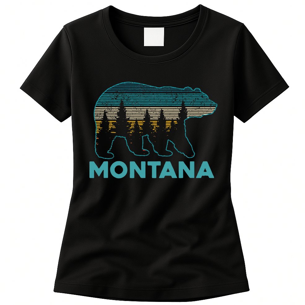 Montana Vintage Grizzly Bear Nature Hiking Souvenir Gift Womens T-Shirt