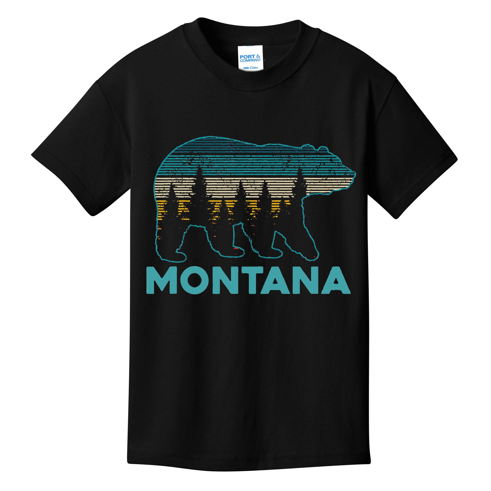 Montana Vintage Grizzly Bear Nature Hiking Souvenir Gift Kids T-Shirt