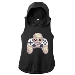 Mummy Video Game Controller Funny Halloween Gaming Graphic Gift Ladies PosiCharge Tri-Blend Wicking Draft Hoodie Tank