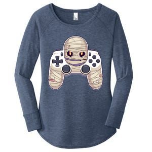 Mummy Video Game Controller Funny Halloween Gaming Graphic Gift Women's Perfect Tri Tunic Long Sleeve Shirt