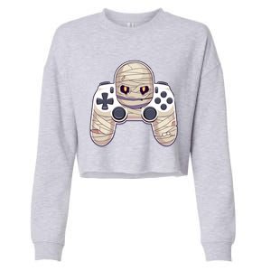 Mummy Video Game Controller Funny Halloween Gaming Graphic Gift Cropped Pullover Crew