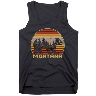 Montana Vintage Grizzly Bear Nature Retro Tank Top