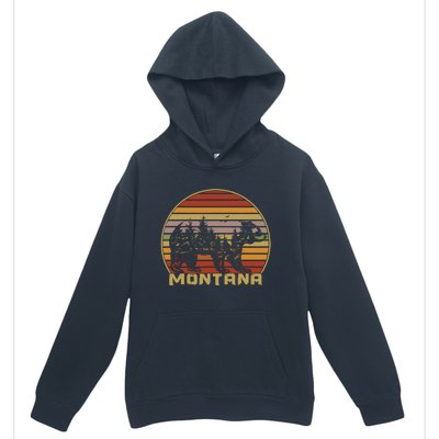 Montana Vintage Grizzly Bear Nature Retro Urban Pullover Hoodie