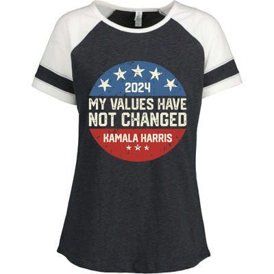 My Values Have Not Changed Kamala Harris Madam President Enza Ladies Jersey Colorblock Tee