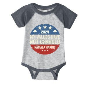 My Values Have Not Changed Kamala Harris Madam President Infant Baby Jersey Bodysuit