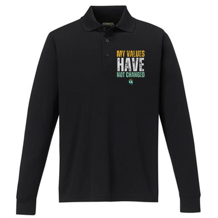 My Values Have Not Changed Performance Long Sleeve Polo