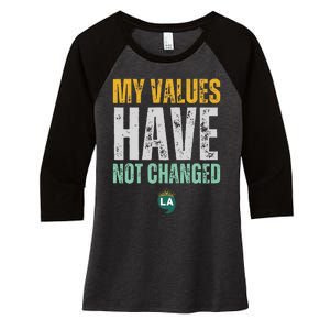 My Values Have Not Changed Women's Tri-Blend 3/4-Sleeve Raglan Shirt