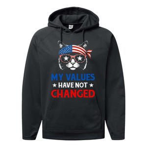 My Values Have Not Changed Kamala Harris 2024 President Performance Fleece Hoodie