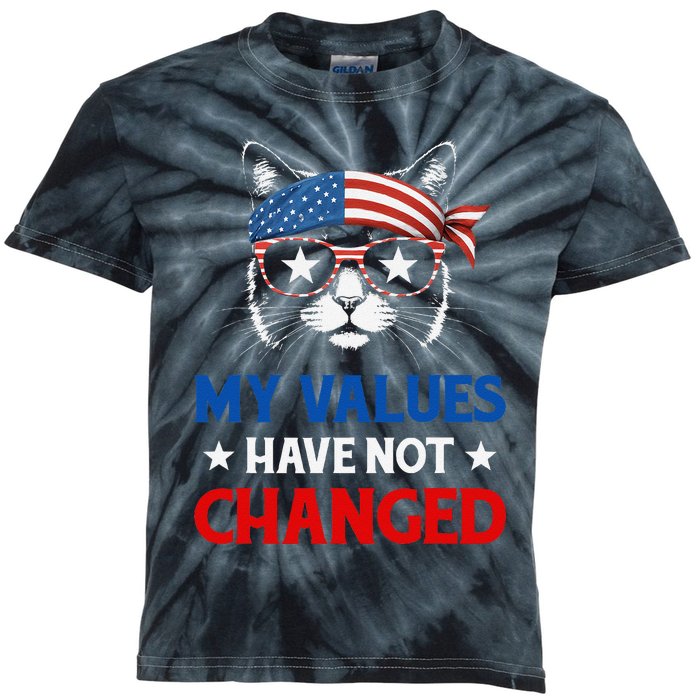 My Values Have Not Changed Kamala Harris 2024 President Kids Tie-Dye T-Shirt