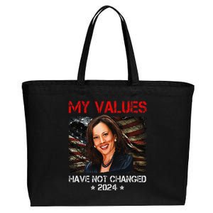 My Values Have Not Changed Kamala Harris 2024 President Cotton Canvas Jumbo Tote