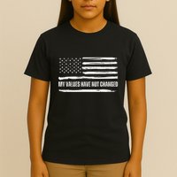 My Values Have Not Changed Slogan Vintage Distressed Flag Us T-Shirt