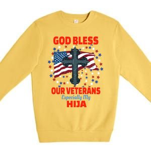 Military Veteran Hija For Proud Dad Or Mom Gift Premium Crewneck Sweatshirt