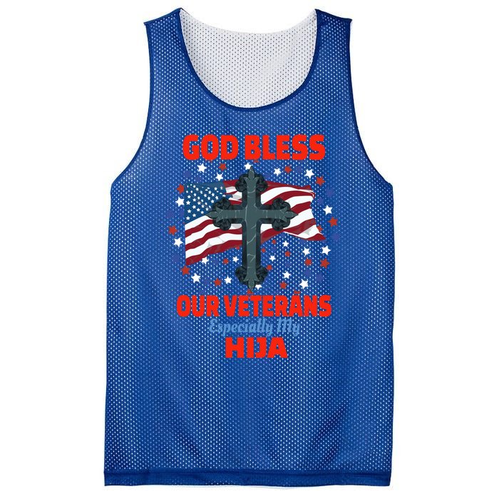 Military Veteran Hija For Proud Dad Or Mom Gift Mesh Reversible Basketball Jersey Tank