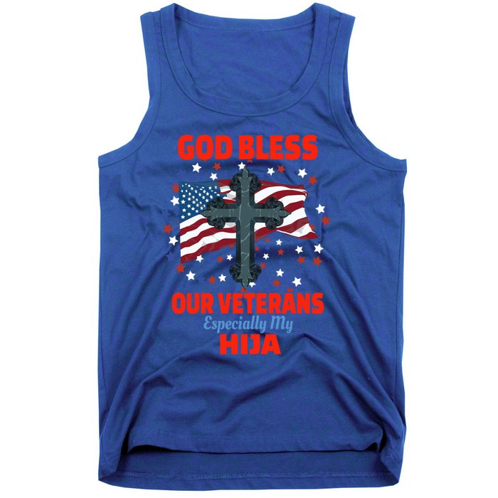 Military Veteran Hija For Proud Dad Or Mom Gift Tank Top