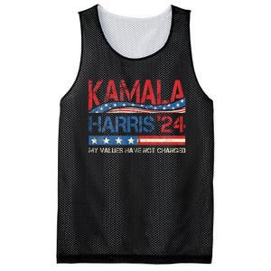 My Values Have Not Changed Kamala Harris 2024 President Mesh Reversible Basketball Jersey Tank