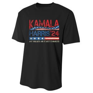 My Values Have Not Changed Kamala Harris 2024 President Performance Sprint T-Shirt