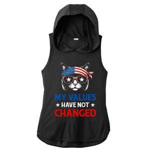 My Values Have Not Changed Kamala Harris 2024 President Ladies PosiCharge Tri-Blend Wicking Draft Hoodie Tank