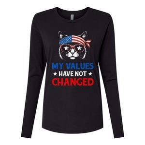 My Values Have Not Changed Kamala Harris 2024 President Womens Cotton Relaxed Long Sleeve T-Shirt